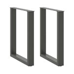 vidaXL Pieds de table à manger en U 2 pièces Anthracite 60 x (72-73) cm Acier