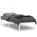 vidaXL Cadre de lit métal sans matelas avec tête de lit blanc 75x190cm