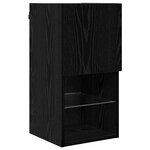 vidaXL Meuble TV mural Chêne noir 30 5 x 30 x 60 cm Bois d'ingénierie