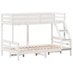 vidaXL Lit superposé sans matelas 90x200/120x200 cm blanc bois massif