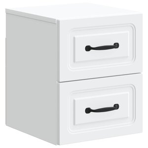 vidaXL Cabinet de chevet mural avec tiroir Blanc 34 5 x 33 x 40 cm