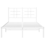 vidaXL Cadre de lit métal sans matelas et tête de lit blanc 120x190 cm