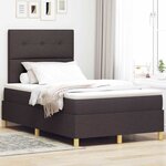 vidaXL Lit à ressorts avec matelas Marron foncé 120 x 200 cm tissu