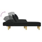 vidaXL Canapé-lit en forme de L noir 255x140x70 cm tissu