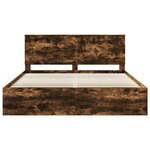 vidaXL Cadre de lit Chêne fumé 180 x 200 cm Bois de pin massif