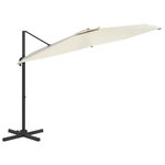 vidaXL Parasol cantilever à LED Blanc sable 400x300 cm