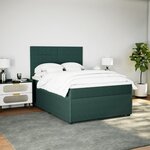 vidaXL Sommier à lattes de lit et matelas Vert foncé 140x190cm Velours