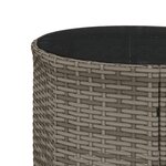 vidaXL Canapé de jardin table coussins demi-rond gris résine tressée