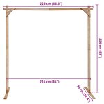 vidaXL Arche de mariage Marron Clair 225 x 95 x 226 cm