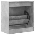 vidaXL Armoire à chaussures gris béton 60x34x63 5 cm bois d'ingénierie