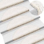 vidaXL Tapis d'escalier 10 pièces 56 x 17 x 3 cm Blanc Demi-rond