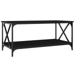 vidaXL Table basse Noir 100x50x45 cm Bois d'ingénierie et fer