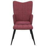 vidaXL Chaise de relaxation avec tabouret Rouge bordeaux Tissu