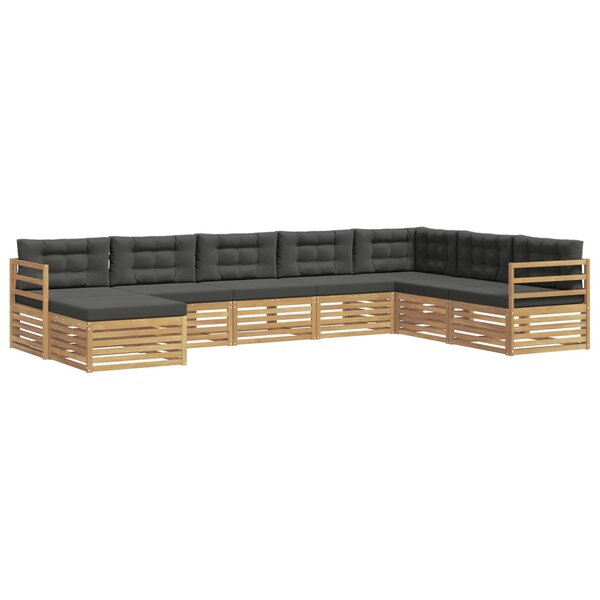 vidaXL Ensemble de canapés d'extérieur 8 pc Blanc et anthracite