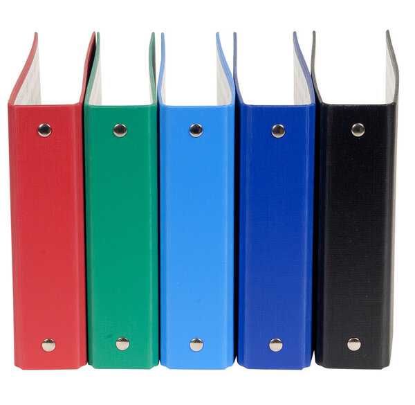 Classeur rembordé Polypro pour fiches bristol 10x15cm  2 anneaux 25mm  couleur aléatoire EXACOMPTA