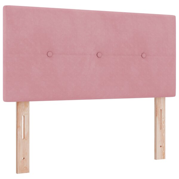 Tête de lit capitonnée rose 80 cm en velours