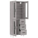 vidaXL Buffet haut Sonoma gris 69 5x34x180 cm Bois d'ingénierie