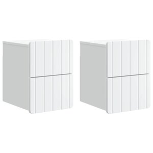 vidaXL Cabinet de chevet mural 2 Pièces Blanc 33 x 34 5 x 43 cm