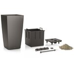 LECHUZA Jardinière Cubico 30 ALL-IN-ONE Charbon 18184