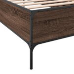 vidaXL Cadre de lit chêne marron 100x200 cm bois d'ingénierie et métal
