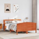 vidaXL Cadre de lit sans matelas cire marron 120x190cm bois pin massif