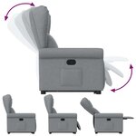 vidaXL Fauteuil inclinable Gris clair Tissu