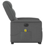 vidaXL Fauteuil inclinable de massage électrique Gris foncé Tissu