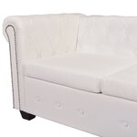 vidaXL Canapé d'angle Chesterfield 5 plc Cuir artificiel Blanc