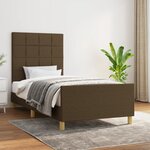 vidaXL Cadre de lit avec tête de lit Marron foncé 80x200 cm Tissu