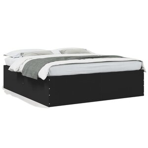 vidaXL Cadre de lit sans matelas noir 200x200 cm