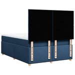 vidaXL Sommier à lattes de lit avec matelas Bleu 140x190 cm Tissu