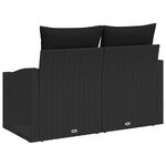 vidaXL Canapé de jardin avec coussin Noir 123 x 62 x 69 cm polyrotin
