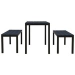 vidaXL Ensemble à manger de jardin 3 Pièces acier et WPC noir