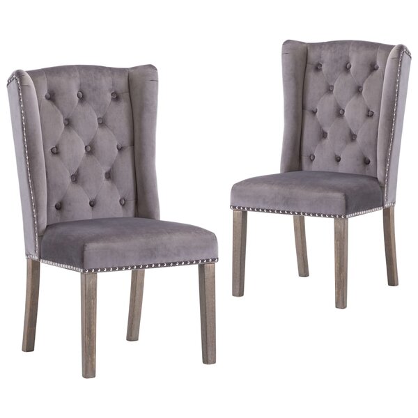 vidaXL Chaises à manger lot de 2 gris velours