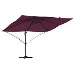 vidaXL Parasol 351 x 250 x 260 cm Polyester et Aluminium Bordeaux