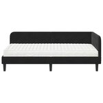 vidaXL Cadre de lit d'angle avec matelas Noir 100 x 200 cm Velours