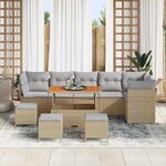 vidaXL Ensemble de canapé de jardin 10 Pièces beige et gris clair