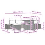 vidaXL Ensemble de salle à manger pour jardin 7 Pièces Noir et Marron