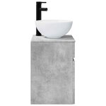 vidaXL Meuble de lavabo mural Gris béton 39 x 35 x 63 cm