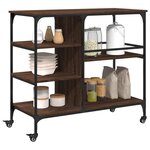 vidaXL Chariot de cuisine chêne marron 100x45x89 5cm bois d'ingénierie