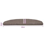 vidaXL Tapis d'escalier auto-adhésifs 15 Pièces Café 80 x 24 5 x 3 5 cm