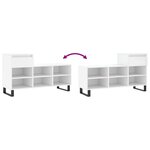 vidaXL Armoire à chaussures Blanc 102x36x60 cm Bois d'ingénierie