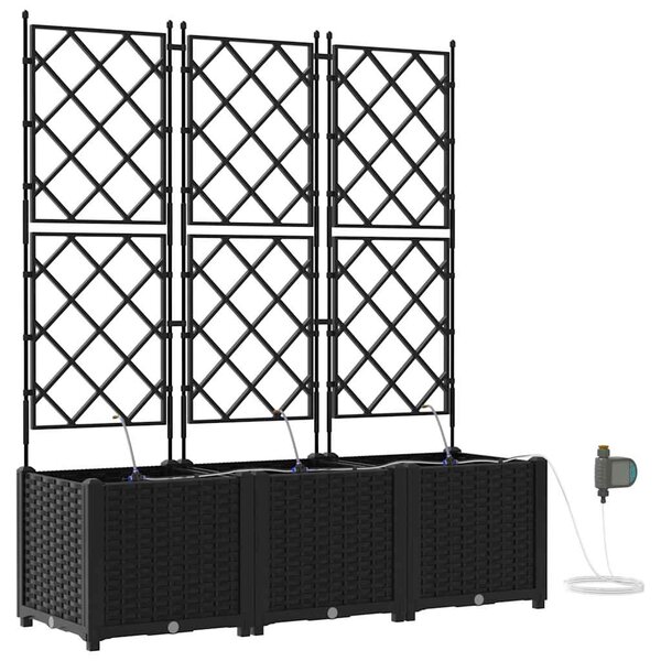 vidaXL Pots de jardin Noir 120 x 40 x 142 cm Acier