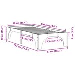 vidaXL Cadre de lit surélevé Marron 90 x 190 cm Bois massif en pin
