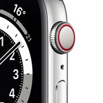 Apple Watch Series 6 GPS + Cellular, 44mm Boîtier en Acier Inoxidable Argent avec Bracelet Milanais Argent