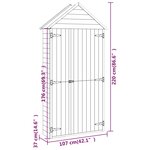 vidaXL Abri à outils de jardin 107x37x220 cm Bois de pin imprégné