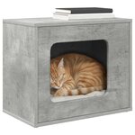 vidaXL Maison pour chat Béton 51 x 30 x 42 cm Bois d'ingénierie