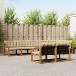 vidaXL Ensemble de canapés d'extérieur 8 Pièces Naturel et Beige