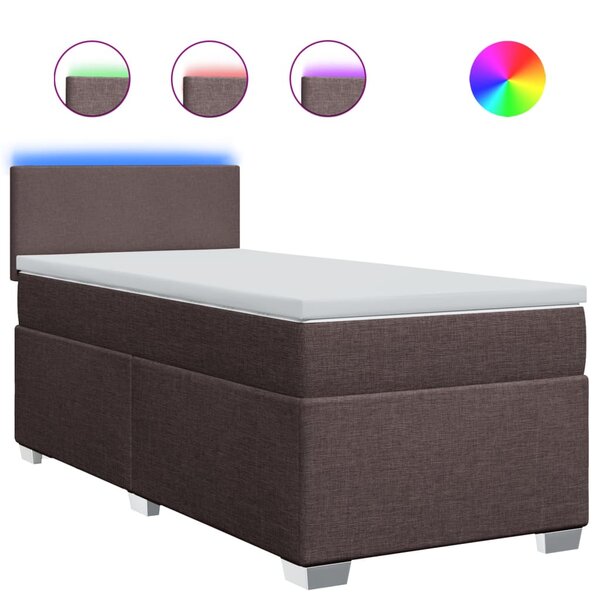 vidaXL Sommier à lattes de lit avec matelas Marron foncé 80x200 cm