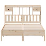 vidaXL Lit bibliothèque sans matelas 135x190 cm bois de pin massif